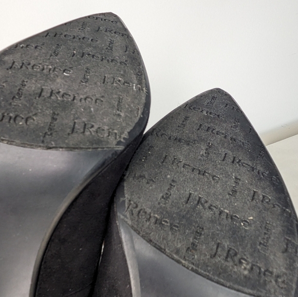 J. Renee 9.5 Velvet & Metal Heel Pointed Toe Pumps - Picture 14 of 16